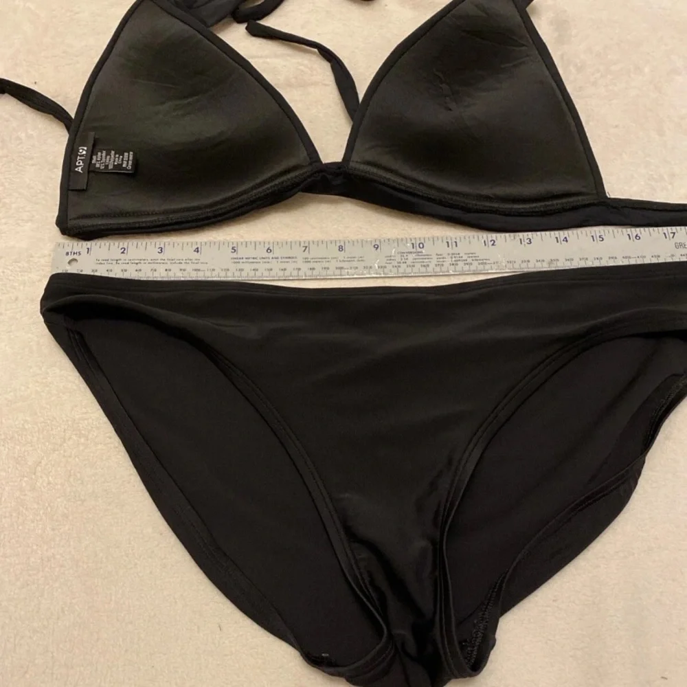 Sophisticated Black Halter Bikini Set